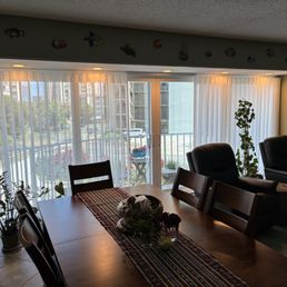 Living room / dining area sliding glass doors