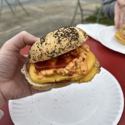 Pork roll egg and cheese sandwich
