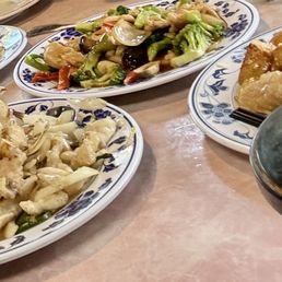 Green beans. Salt and pepper squid. Chicken with double mushroom. Japanese tofu with fish. Green beans. Salt and pepper squid. Chicken with double mushroom. Japanese tofu with fish.