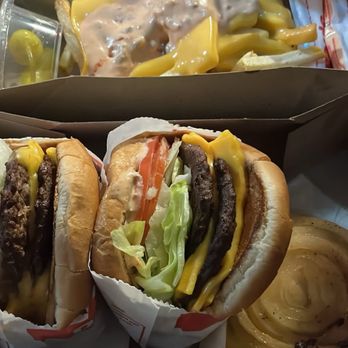 In-N-Out Burger - Double meat burger  Animal style fries - Burgers Near Me - Windcrest, Texas
