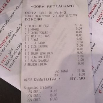 Agora DC - Receipt - Mediterranean Near Me - Washington, DC, District of Columbia Agora DC - Receipt - Mediterranean Near Me - Washington, DC, District of Columbia