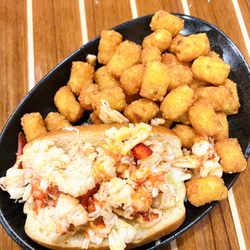 The Gloucester House - A very expensive but sad and sloppy lobster roll, crispy tots stole the show