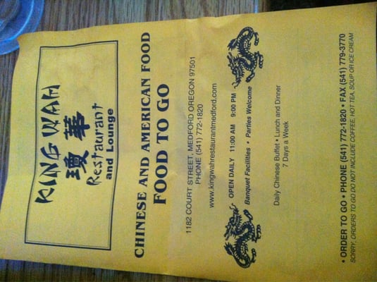 Menu photo 7 King Wah Medford, OR