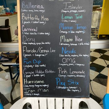 Sunset Slush of High Point - menu on a blackboard - Desserts Near Me - High Point, North Carolina Sunset Slush of High Point - menu on a blackboard - Desserts Near Me - High Point, North Carolina