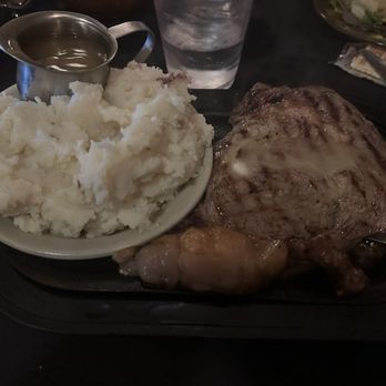 Lox Club - Ribeye with mashed potatoes. - Bars Near Me - Combined Locks, Wisconsin Lox Club - Ribeye with mashed potatoes. - Bars Near Me - Combined Locks, Wisconsin
