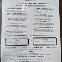 The front of the menu The front of the menu