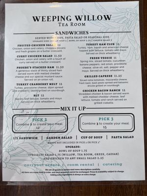 Menu photo 5 The Weeping Willow Tea Room Glen Carbon, IL Menu photo 5 The Weeping Willow Tea Room Glen Carbon, IL
