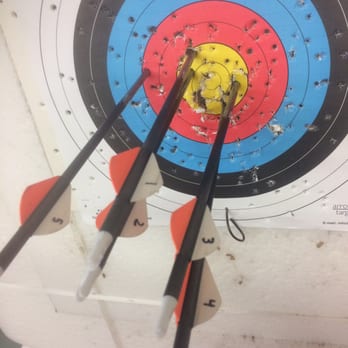 Hall's Arrow Indoor Archery Range & Archery Equipment Sales - Initial groupings at 20 yards - Archery Near Me - Manchester, Connecticut