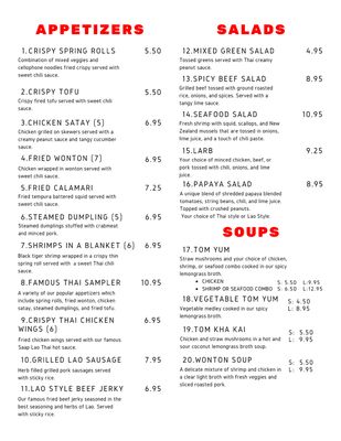 Menu photo 8 Saap Lao Thai Cuisine New Castle, DE