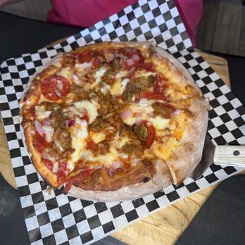 Sergio’s - Pepperoni onion and meatball pizza size bombino - Pizza Near Me - Westminster, Maryland
