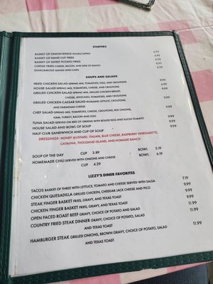Menu photo 1 Lizzy's Diner Longview, TX