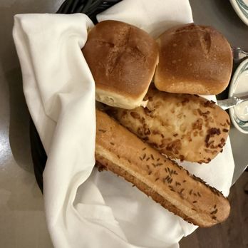 Peter Luger Steak House - Bread basket. The onion roll was the star. - Steakhouses Near Me - Las Vegas, Nevada