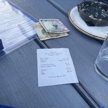 Barcocina - The bill with a credit card service fee before we even paid - Mexican Near Me - Chicago, Illinois