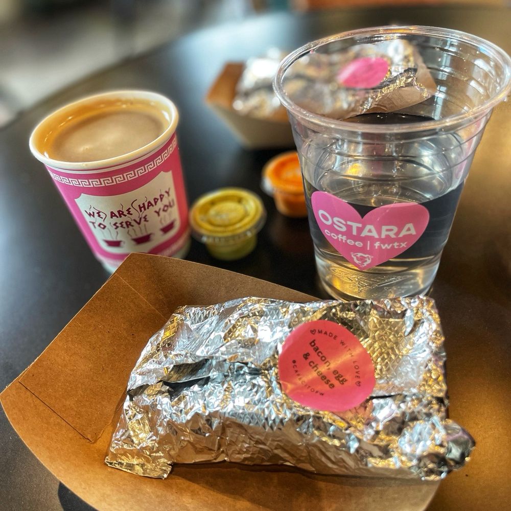 The taco and coffee
