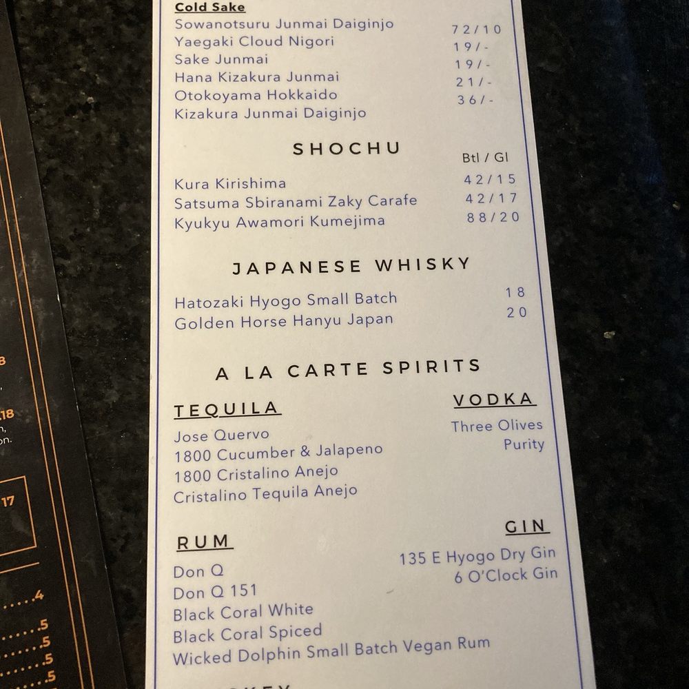 BluWave Sushi & Handroll Bar - Drink menu - Sushi Bars Near Me - Orlando, Florida