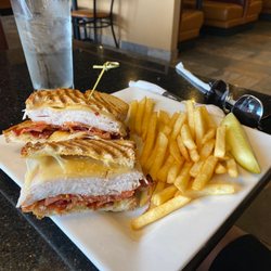 Keke's Breakfast Cafe - Turkey club, fries, pickle