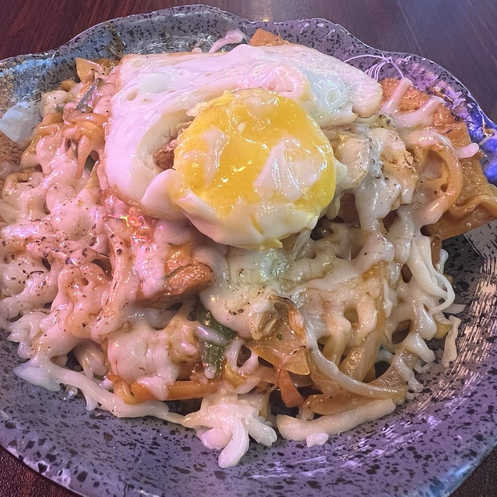 Good Chef Restaurant - Spicy cheese noodles , extra sunny side up egg on top - Asian Fusion Near Me - Miami, Florida Good Chef Restaurant - Spicy cheese noodles , extra sunny side up egg on top - Asian Fusion Near Me - Miami, Florida