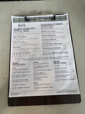 Menu photo 2 The Finch Pittsburgh, PA Menu photo 2 The Finch Pittsburgh, PA