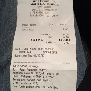 Shell - This is the free code they gave me but it was pointless. No SOAP!  Must be a cheap owner! - Gas Stations Near Me - San Leandro, California