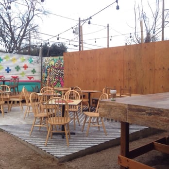Licha's Cantina - back patio- with seating on stage, during showcases the tables are taken away and bands can play up there! - Bars Near Me - Austin, Texas Licha's Cantina - back patio- with seating on stage, during showcases the tables are taken away and bands can play up there! - Bars Near Me - Austin, Texas