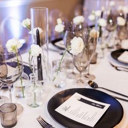 Thistle & Twig Floral Design - Symplicit white blooms in bud vases.
