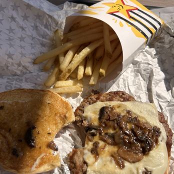 Hardee's - A mushroom Swiss burger and greasy med fries? - Burgers Near Me - Jasper, Florida Hardee's - A mushroom Swiss burger and greasy med fries? - Burgers Near Me - Jasper, Florida