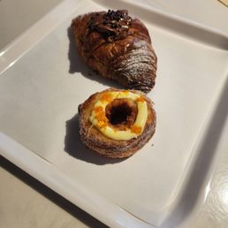 Orange cronut and Nutella croissant