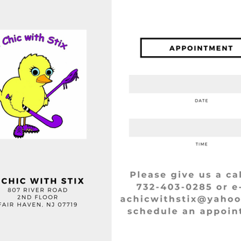 A Chic With Stix - During the COVID pandemic, we are requesting appointment ONLY visits. Please contact us to schedule today! - Sporting Goods Near Me - Fair Haven, New Jersey A Chic With Stix - During the COVID pandemic, we are requesting appointment ONLY visits. Please contact us to schedule today! - Sporting Goods Near Me - Fair Haven, New Jersey
