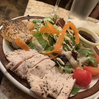 Chez Lulu - Salad with Chicken and Salmon - French Near Me - Birmingham, Alabama Chez Lulu - Salad with Chicken and Salmon - French Near Me - Birmingham, Alabama
