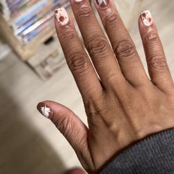 66 Nails and Lash - Wanted nails inspired by writing, with ink blots. Didn't wanna go black and white though, really feeling the shades of brown lately.
