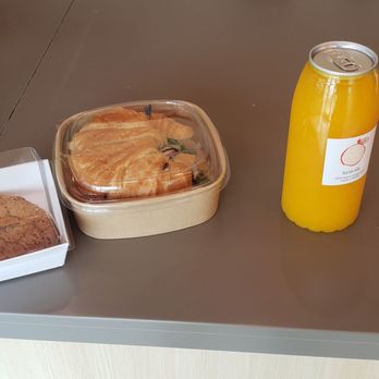 kyucafe - Chocolate chip cookie. Croissant Turkey sandwich. Fresh squeezed orange juice. - Cafes Near Me - Los Angeles, California