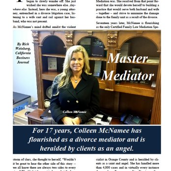 McNamee Mediations - Featured in the CA Business Journal as Orange County's only Divorce Lawyer with a specialty in Mediation - Divorce & Family Law Near Me - Irvine, California