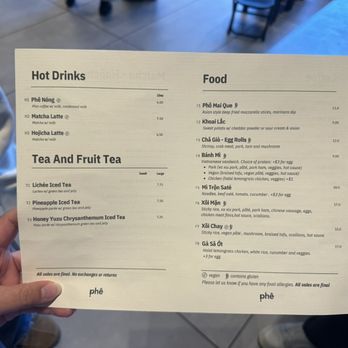 Phe - Menu (2) - Coffee & Tea Near Me - Seattle, Washington Phe - Menu (2) - Coffee & Tea Near Me - Seattle, Washington