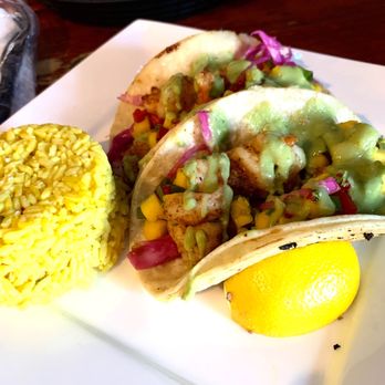 Brewski's - Dos Tacos: (De Camarones W/ A Tasty Mango Salsa & Slight Heat & Avocado+Crema Drizzle) - Bars Near Me - Bronx, New York