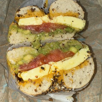 Rebelle Artisan Bagels - Egg Sandwich with Avocado on Everything - Bagels Near Me - Cambridge, Massachusetts