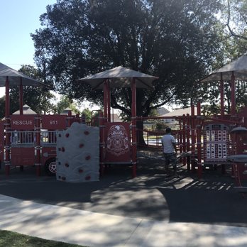 Eisenhower Memorial Park - Fire truck structure, slides on opposite side - Parks Near Me - Arcadia, California