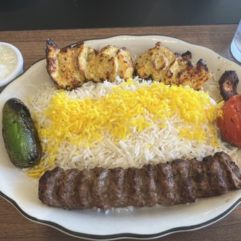 Patogh Restaurant - Koobideh Kabab & Chicken Combination - Middle Eastern Near Me - Turlock, California