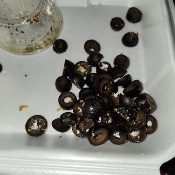Bucceto's Pizza Pasta - This is how many black olives I pulled off my greek salad with no black Olives!!!!! - Italian Near Me - Bloomington, Indiana