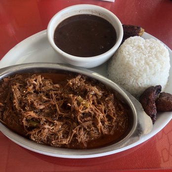 Rincon Criollo - Ropa vieja with black beans, rice, and plantains - Cuban Near Me - Houston, Texas