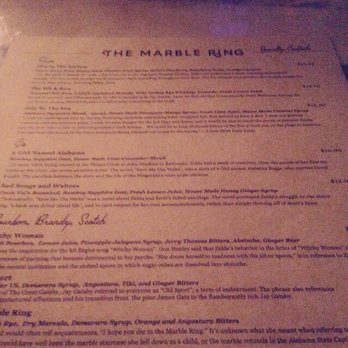 The Marble Ring - Cocktail Bars Near Me - Birmingham, Alabama The Marble Ring - Cocktail Bars Near Me - Birmingham, Alabama