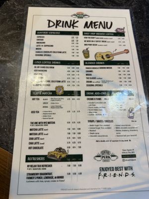 Menu photo 1 Central Perk New York, NY Menu photo 1 Central Perk New York, NY