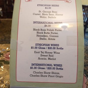 Adey Abeba Ethiopian Restaurant - Partial drink menu - Ethiopian Near Me - Seattle, Washington Adey Abeba Ethiopian Restaurant - Partial drink menu - Ethiopian Near Me - Seattle, Washington