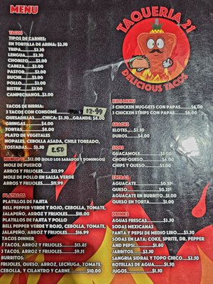 Menu photo 1 Taqueria El 21 Nacogdoches, TX Menu photo 1 Taqueria El 21 Nacogdoches, TX