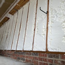 USA Insulation Raleigh-Durham - Picture of garage wall with spray foam... will Be sheet-rocking over so I can hang tools back up.
