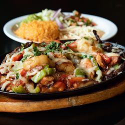 La Doña Mexican Cuisine & Bar - Fajita Trio, chicken, steak and shrimp