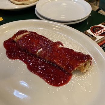 Moon's Kitchen Cafe - Moon Baby (think crepe) with raspberry sauce. - Breakfast & Brunch Near Me - Boise, Idaho
