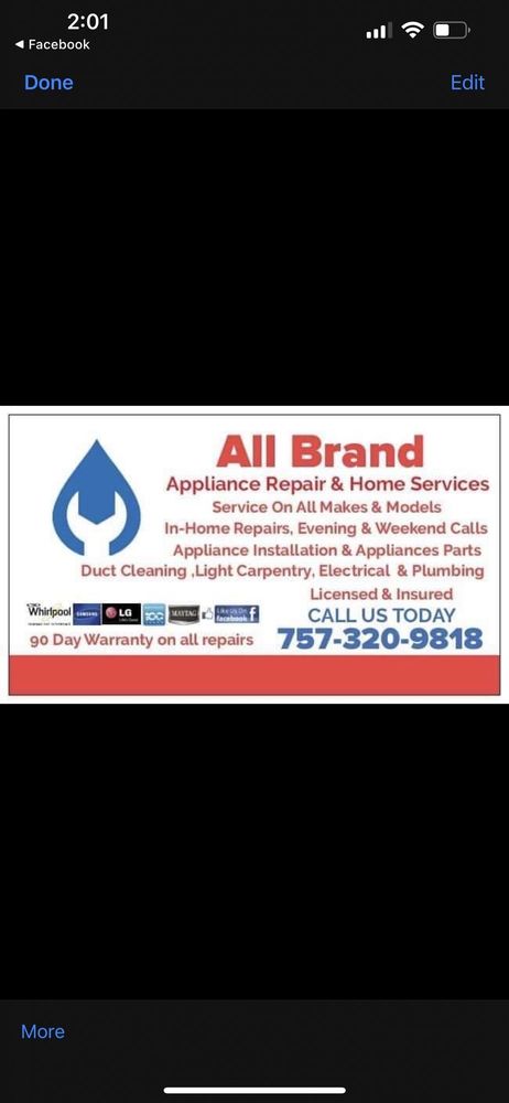 Slide of All Brand Appliance Repair & Home Services