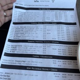 Beer menu