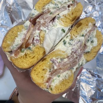 Village Bagels - Egg Bagel Scallion CC Tomato Onion - Bagels Near Me - Stamford, Connecticut Village Bagels - Egg Bagel Scallion CC Tomato Onion - Bagels Near Me - Stamford, Connecticut