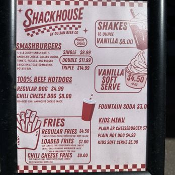 Shackhouse - Menu - Burgers Near Me - Julian, California